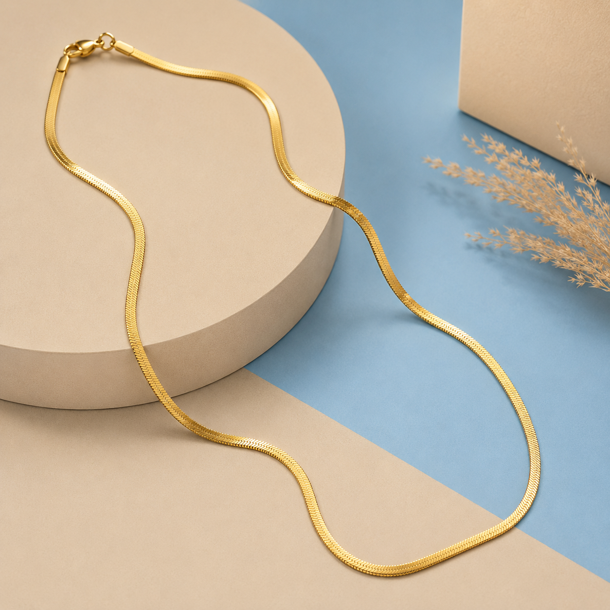 Luxe Snake Chain Necklace for Girls &amp; Women | Anti-Tarnish Gold-Plated Stainless Steel Chain