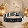 La Ilaha Illallah Engraved Stainless Steel Mesh Bracelet for Men | Adjustable Islamic ID Bracelet
