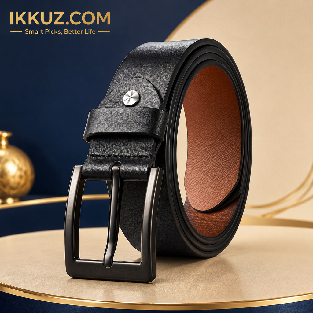 Classic Genuine Leather Belt for Men – Premium Black Formal &amp; Casual Belt