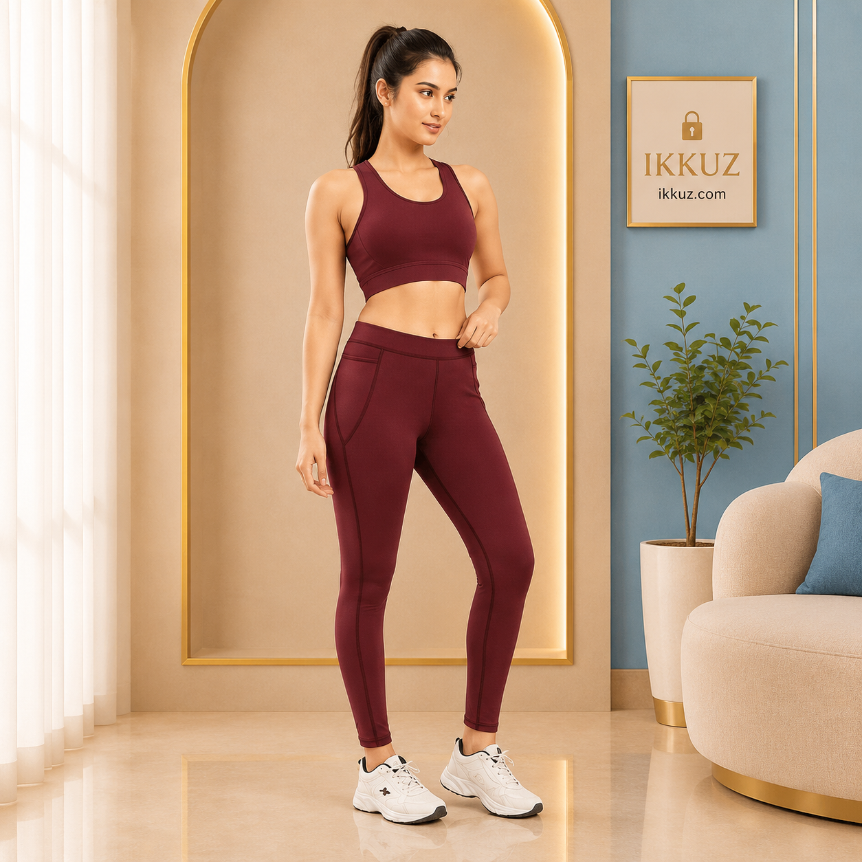 Women’s ActiveFit Padded Sports Bra &amp; Gym Leggings Co-Ord Set