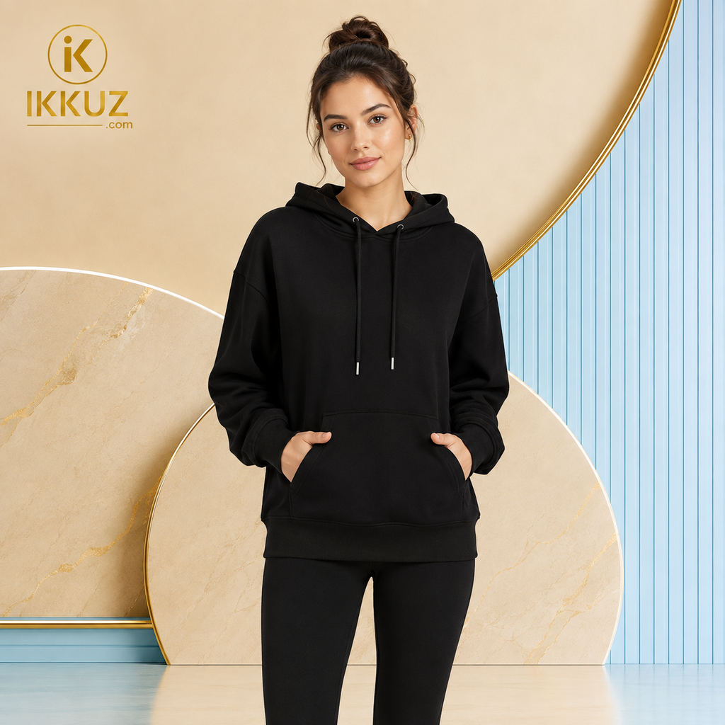 Women’s Premium Black Fleece Zip-Up Hoodie Jacket