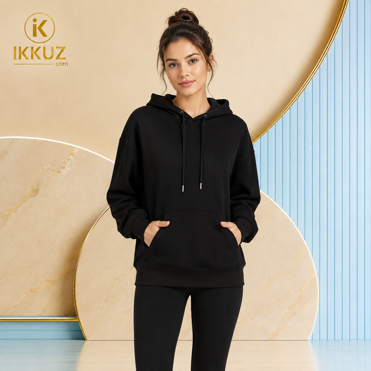 Women’s Premium Black Fleece Zip-Up Hoodie Jacket