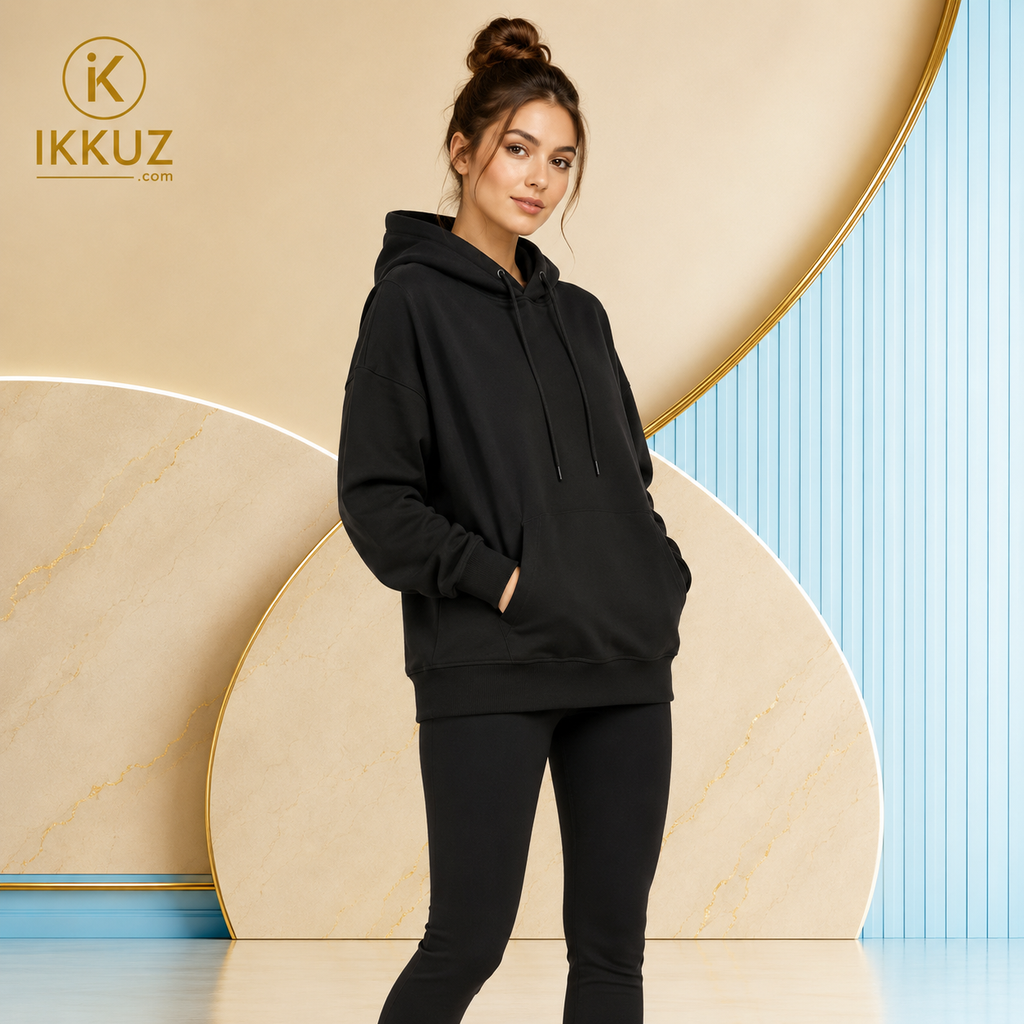 Women’s Premium Black Fleece Zip-Up Hoodie Jacket