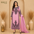 Women's Premium Georgette Floral Embroidered Kurta Set with Dupatta
