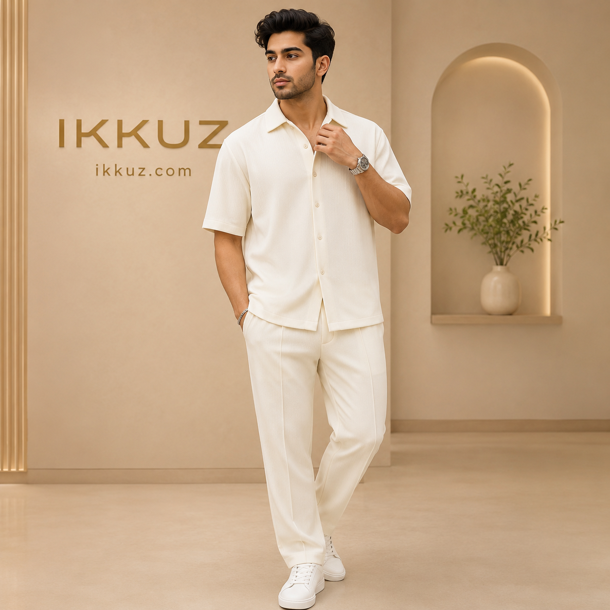 Men's Premium Comfort Striped Co-Ord Night Suit Set – Soft Polyester Lounge Wear