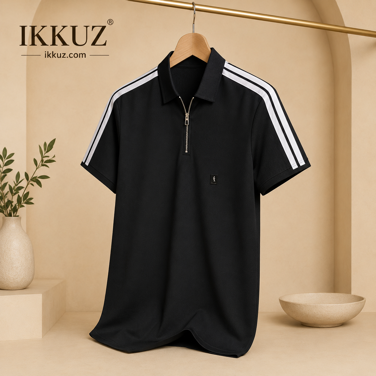 Premium Striped Polo T-Shirt for Men | Cotton Blend | Pack of 1