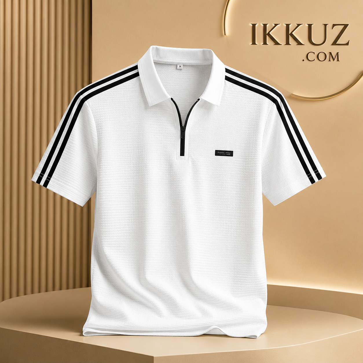 Premium Striped Polo T-Shirt for Men | Cotton Blend | Pack of 1
