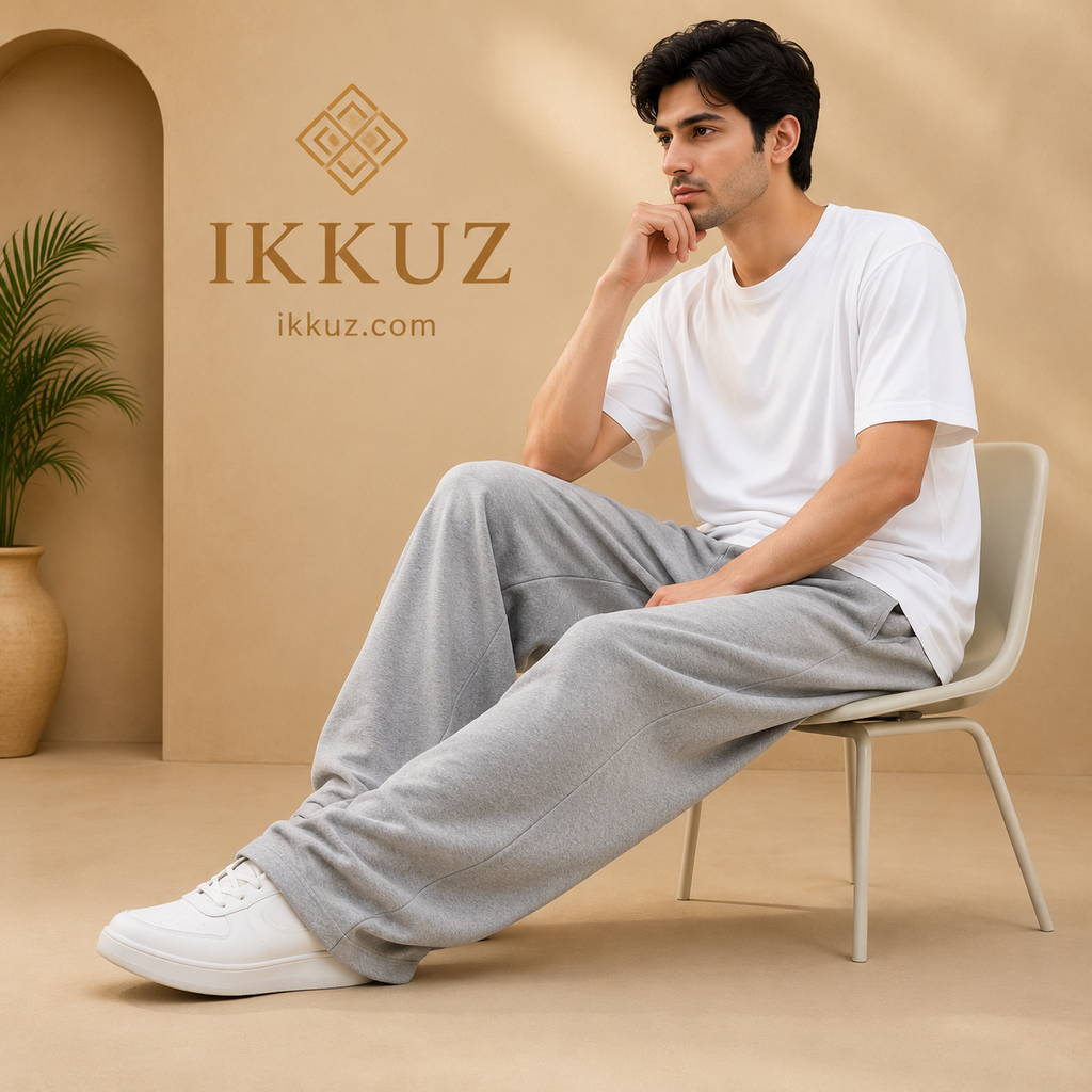 Premium Loose Fit Track Pants for Men | Cotton Blend | Wide Leg Casual Joggers