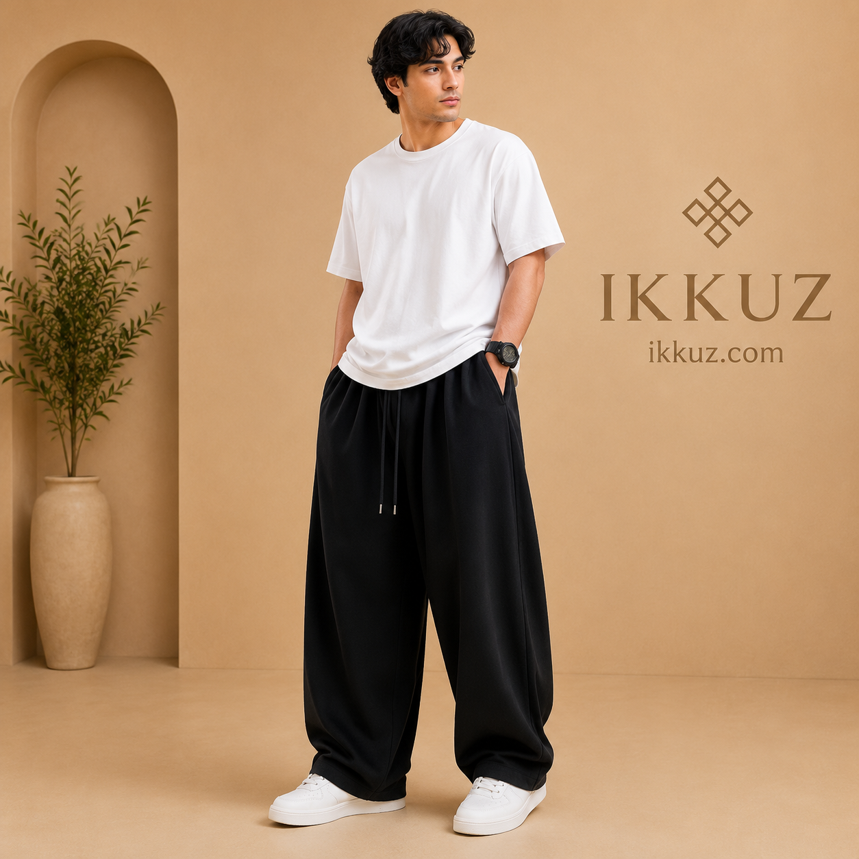 Premium Loose Fit Track Pants for Men | Cotton Blend | Wide Leg Casual Joggers