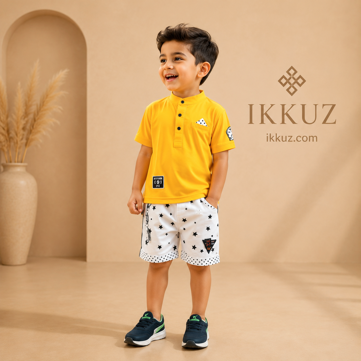 Premium Kids Cotton Co-Ord Set | Boys Casual T-Shirt &amp; Printed Shorts | Soft Hosiery Cotton
