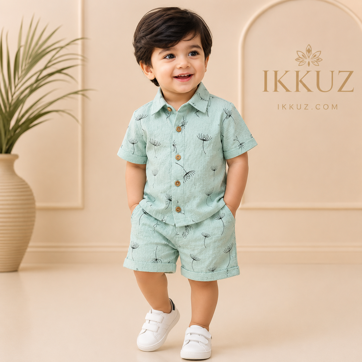 Premium Boys Printed Shirt &amp; Shorts Set | Soft Cotton Blend Kids Co-ord Outfit | Half Sleeve Casual &amp; Party Wear