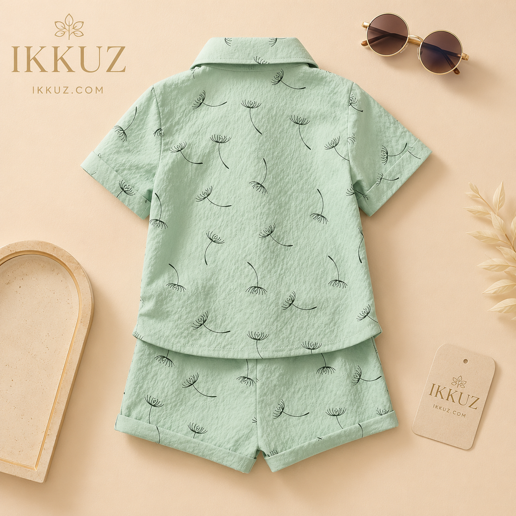 Premium Boys Printed Shirt &amp; Shorts Set | Soft Cotton Blend Kids Co-ord Outfit | Half Sleeve Casual &amp; Party Wear