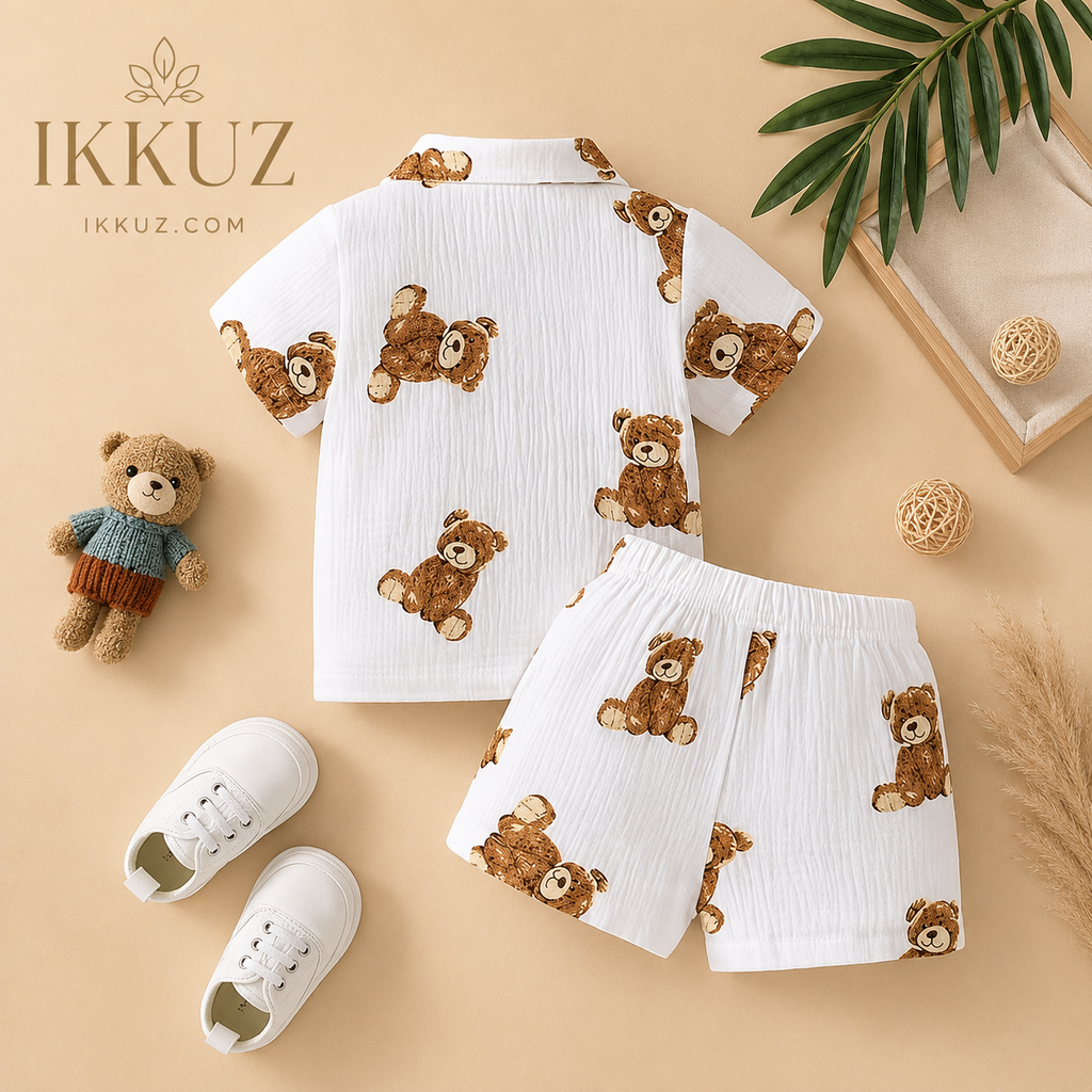 Premium Boys Printed Shirt &amp; Shorts Set | Soft Cotton Blend Kids Co-ord Outfit | Half Sleeve Casual &amp; Party Wear