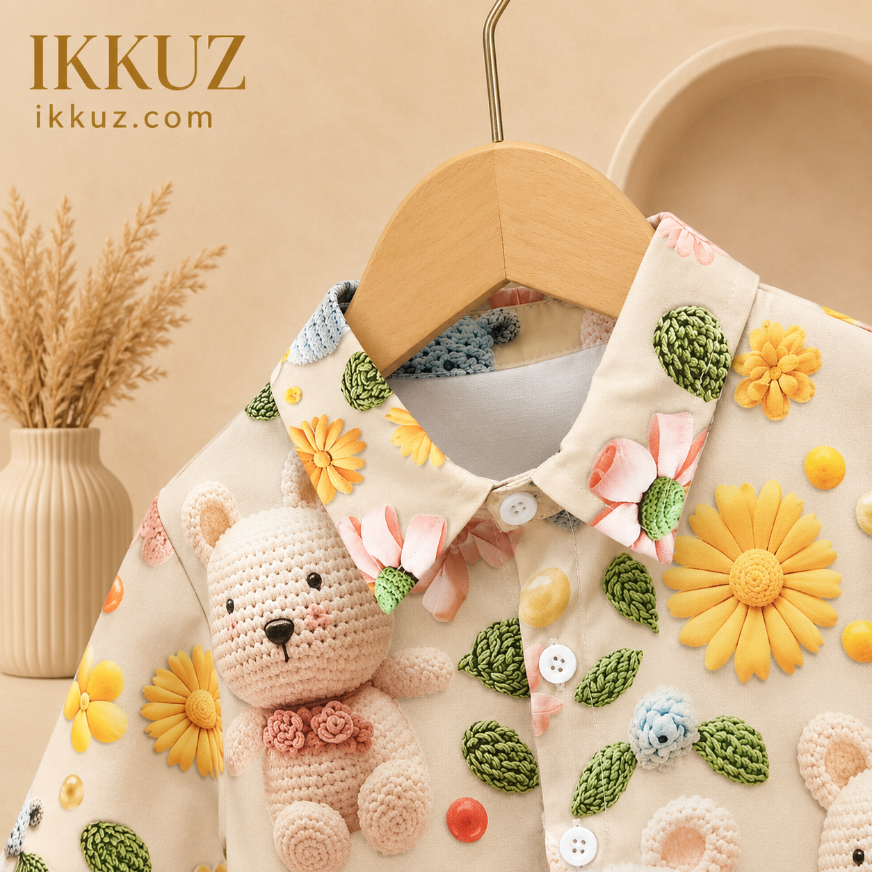 Premium Kids Cotton Co-Ord Set | Cute Teddy Print Shirt &amp; Shorts for Boys