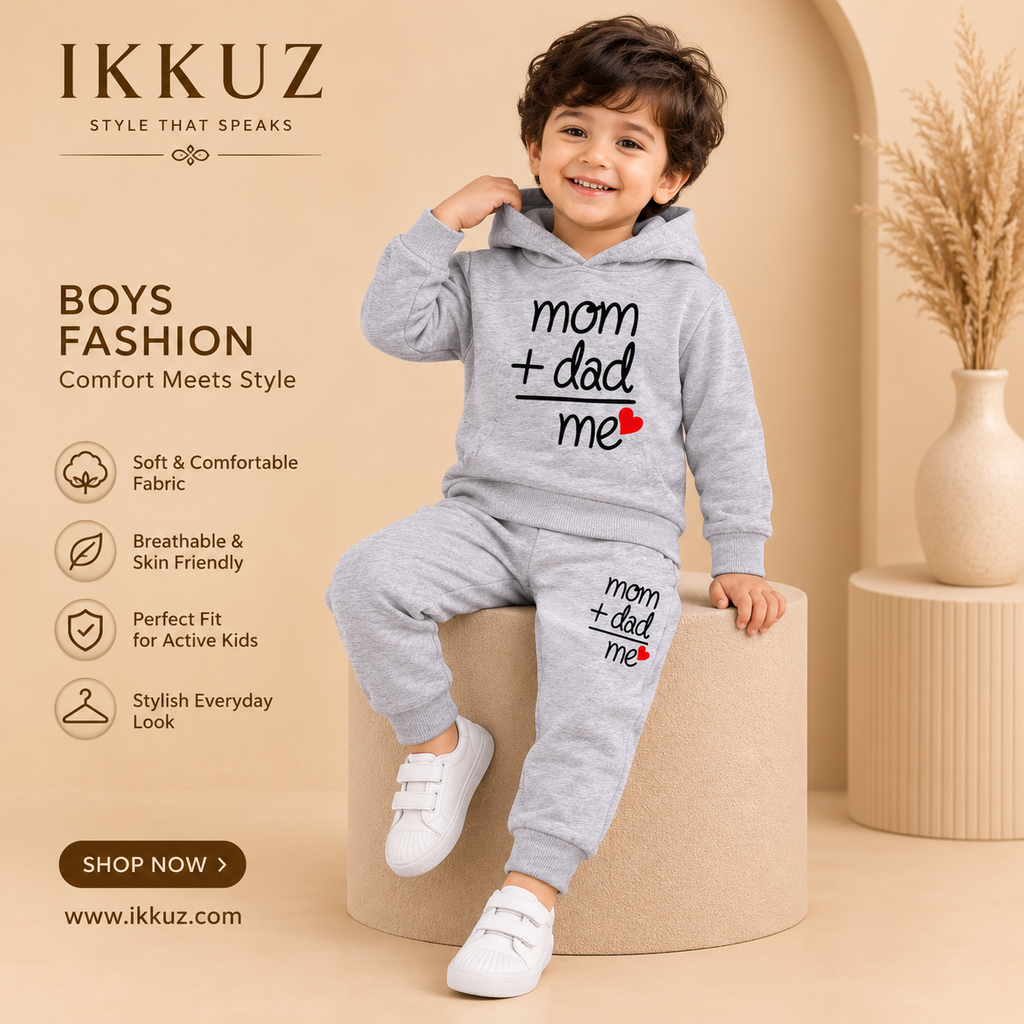 Champion Boys Premium Wool Hoodie &amp; Jogger Set – Mom &amp; Dad Edition