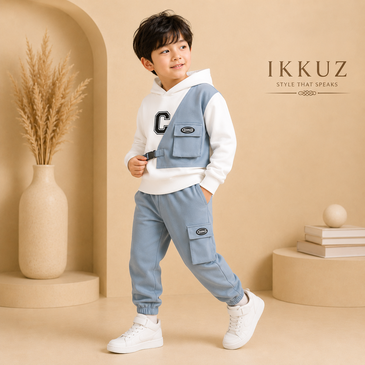 Urban Explorer Boys Premium Hooded Co-ord Set – Faux Two-Piece Sweatshirt &amp; Jogger Pants