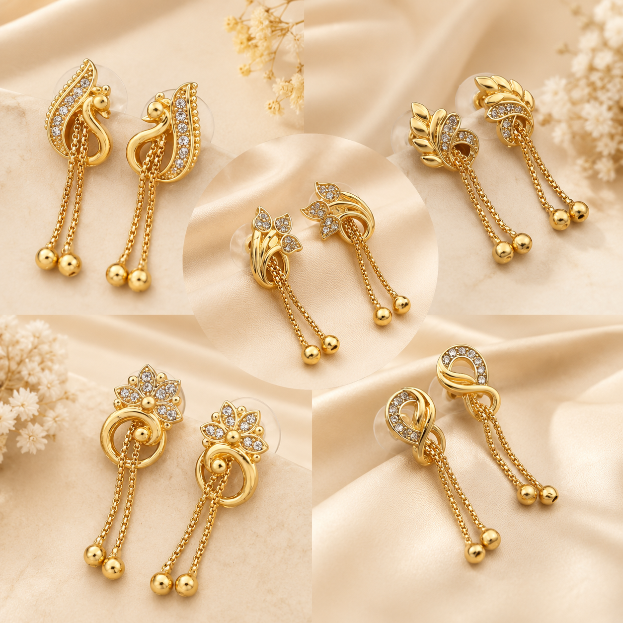 Premium Gold-Plated CZ Drop Earrings