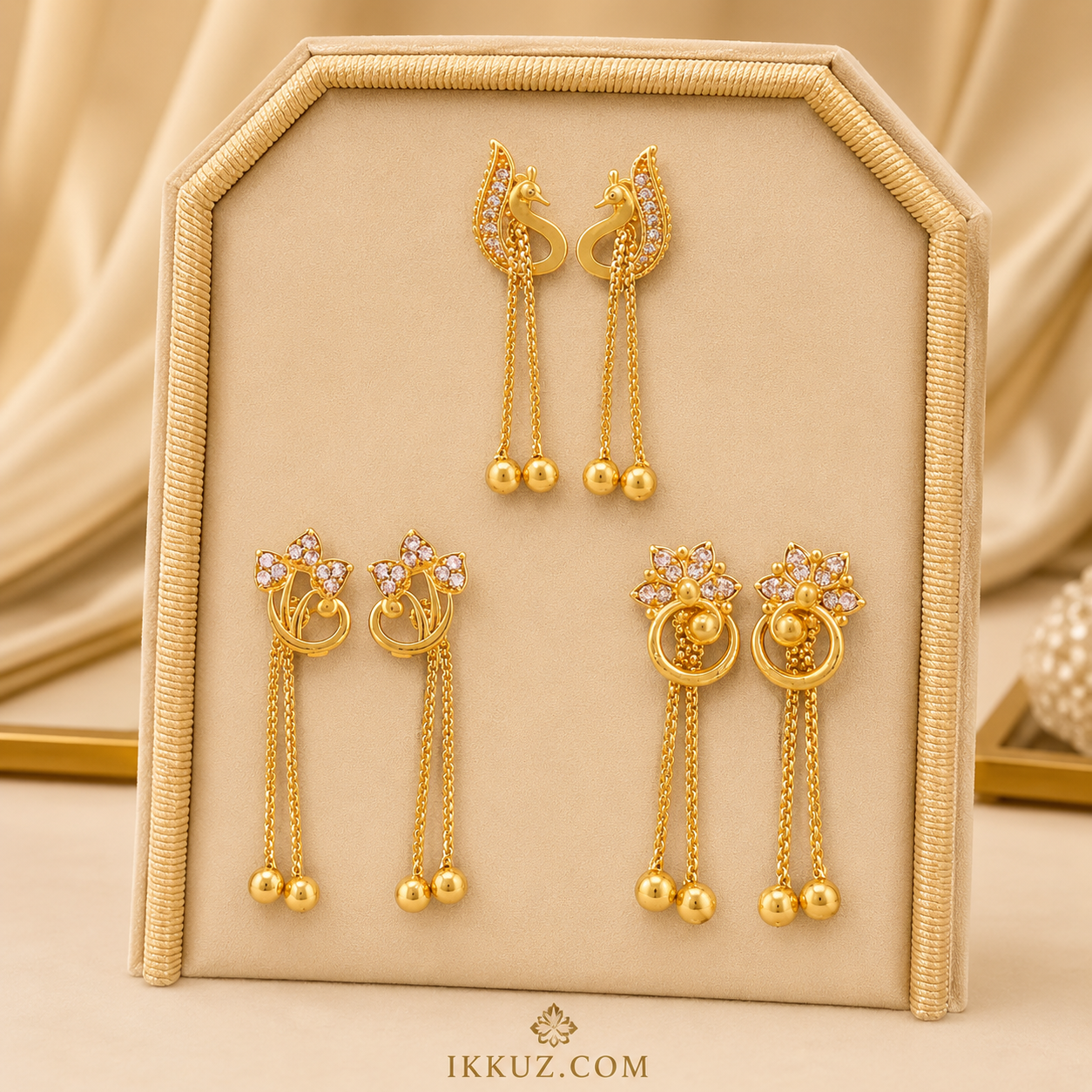 Premium Gold-Plated CZ Drop Earrings