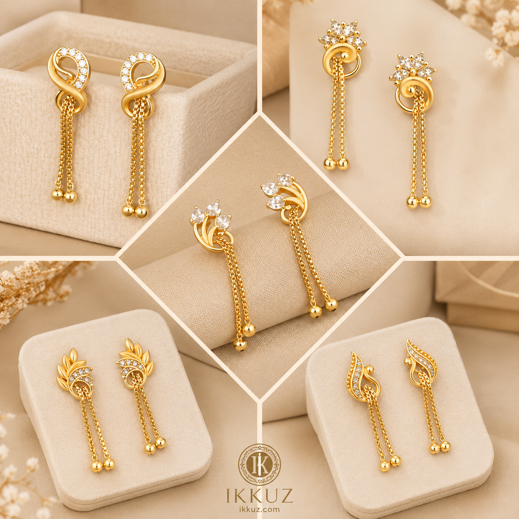 Premium Gold-Plated CZ Drop Earrings