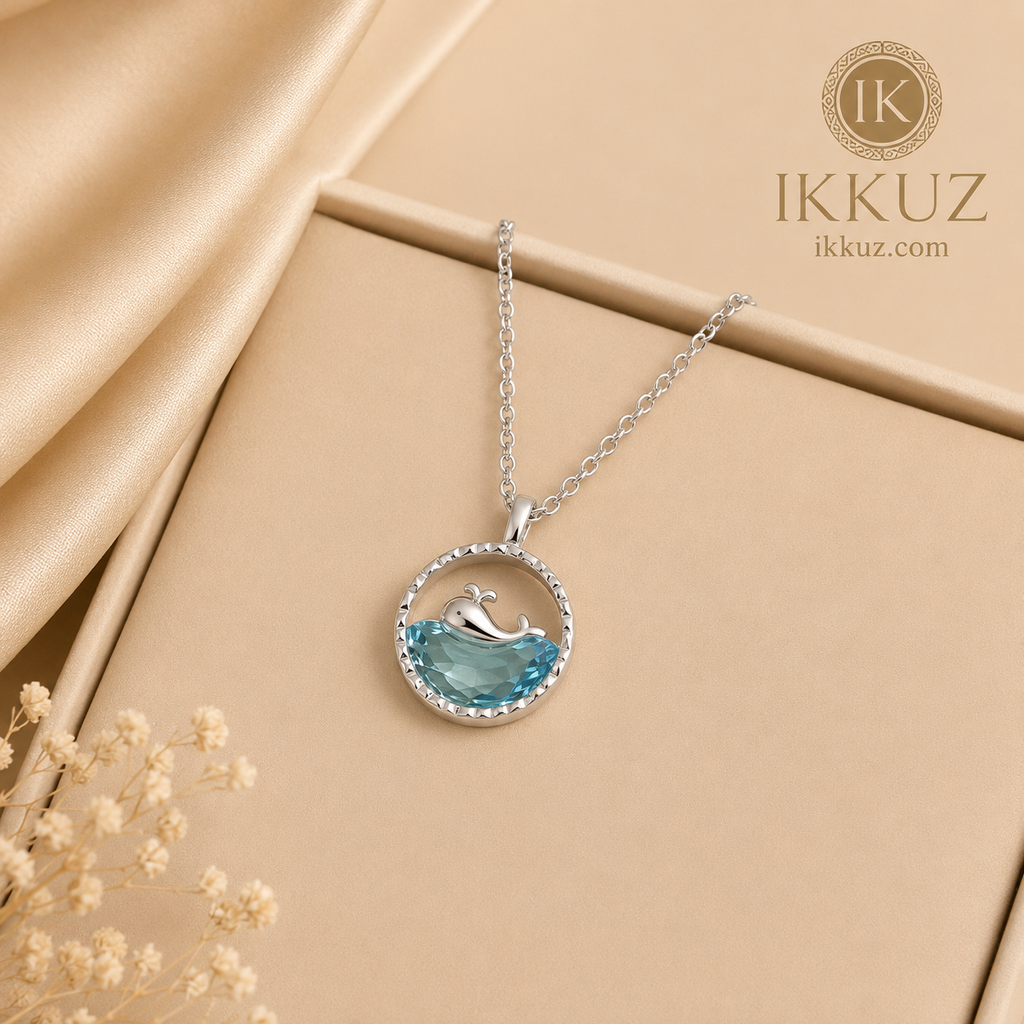 Ocean Whale Stainless Steel Pendant Necklace for Women &amp; Girls