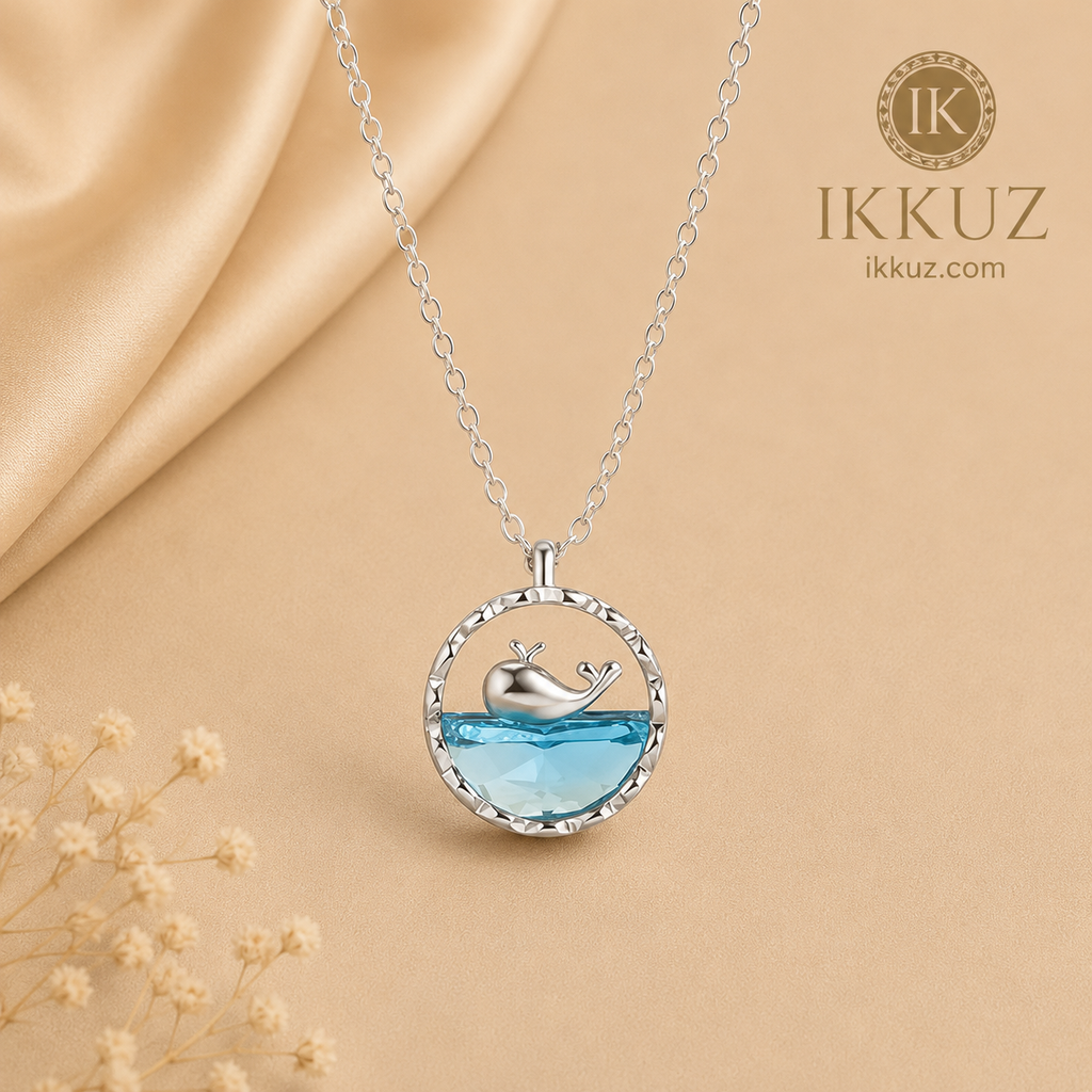 Ocean Whale Stainless Steel Pendant Necklace for Women &amp; Girls