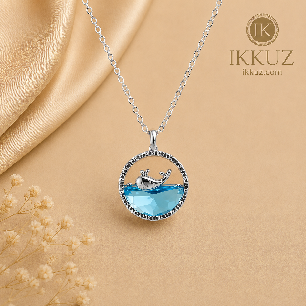Ocean Whale Stainless Steel Pendant Necklace for Women &amp; Girls