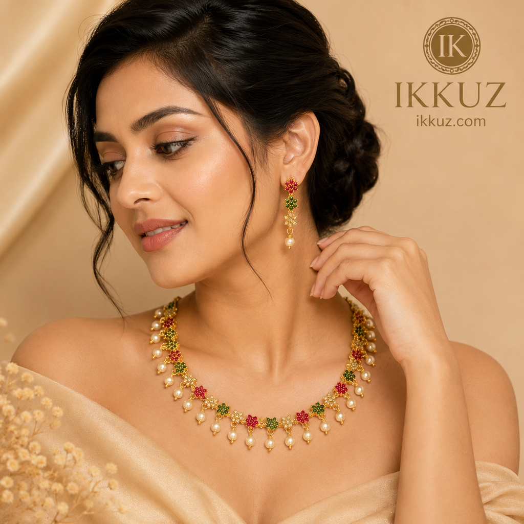 Diva Matte Gold-Plated CZ Necklace &amp; Earrings Set