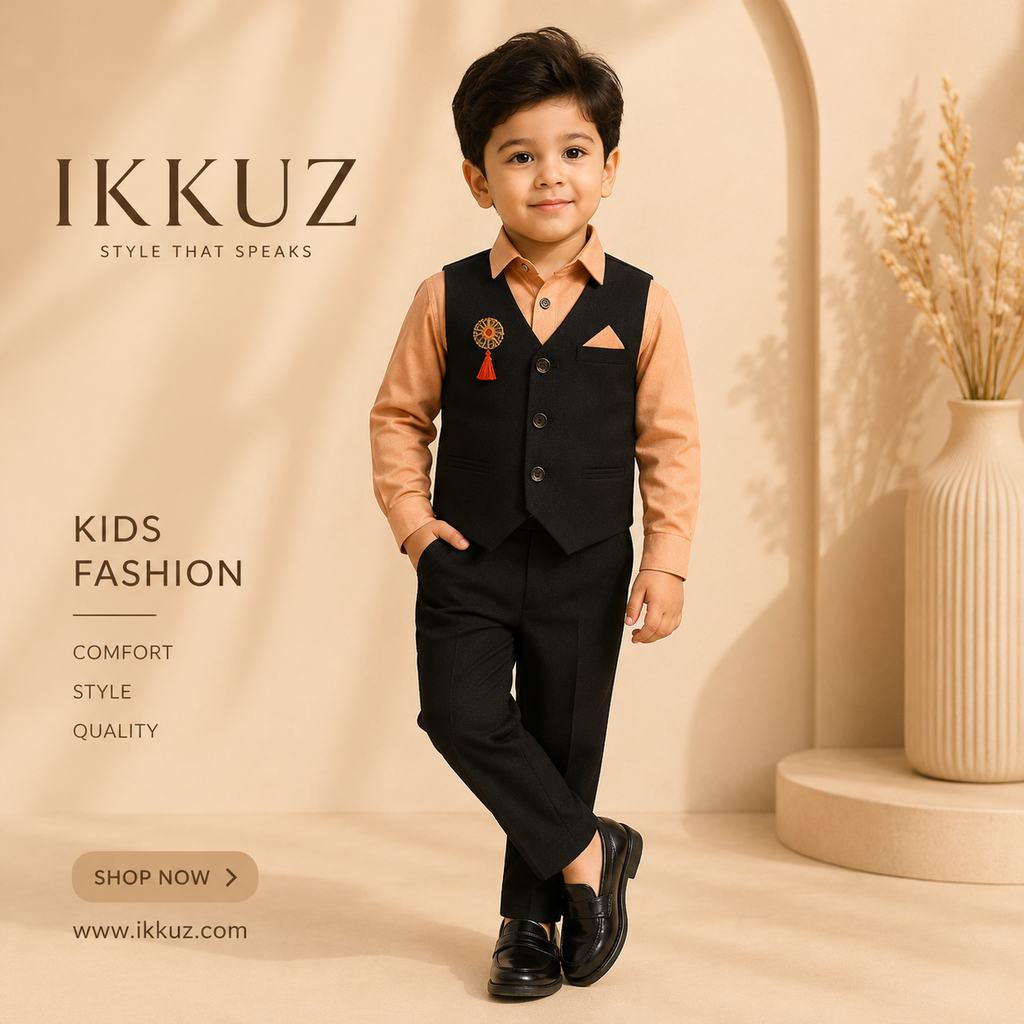 Royal Boys Premium 3-Piece Formal Suit Set – Shirt, Waistcoat &amp; Pant