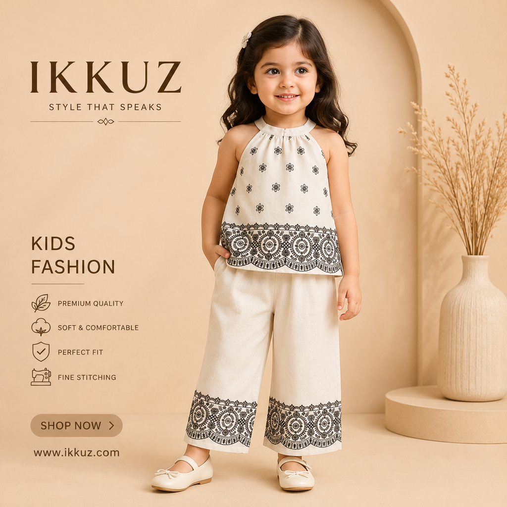 Blossom Grace Baby Girls Premium Cotton Co-ord Set – Floral Top &amp; Pants
