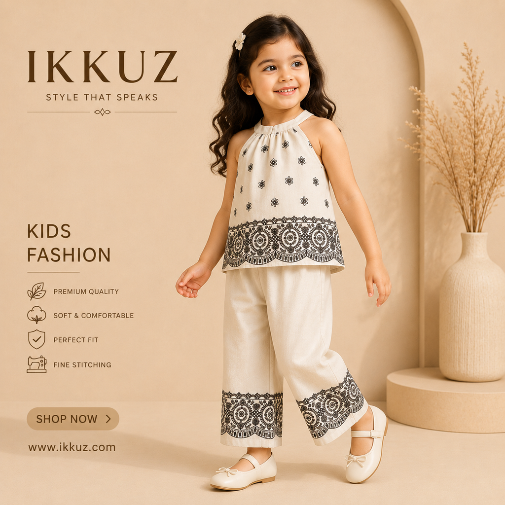 Blossom Grace Baby Girls Premium Cotton Co-ord Set – Floral Top &amp; Pants