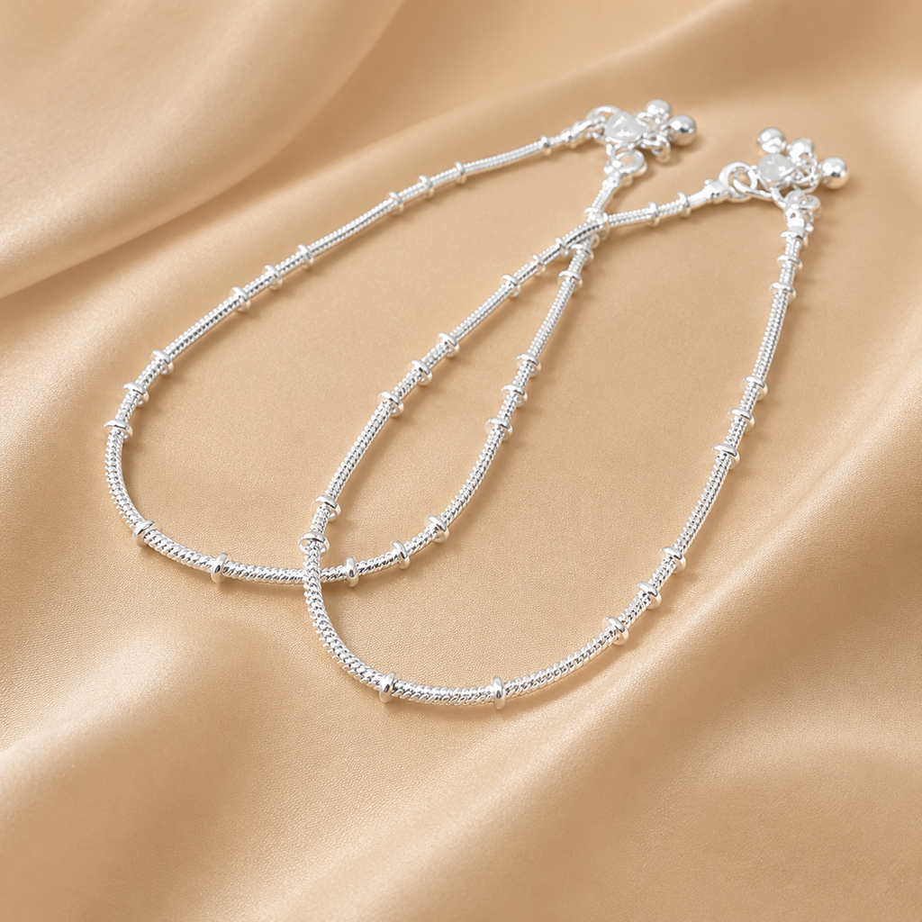 Elegant Silver-Plated Chain Anklet for Women &amp; Girls