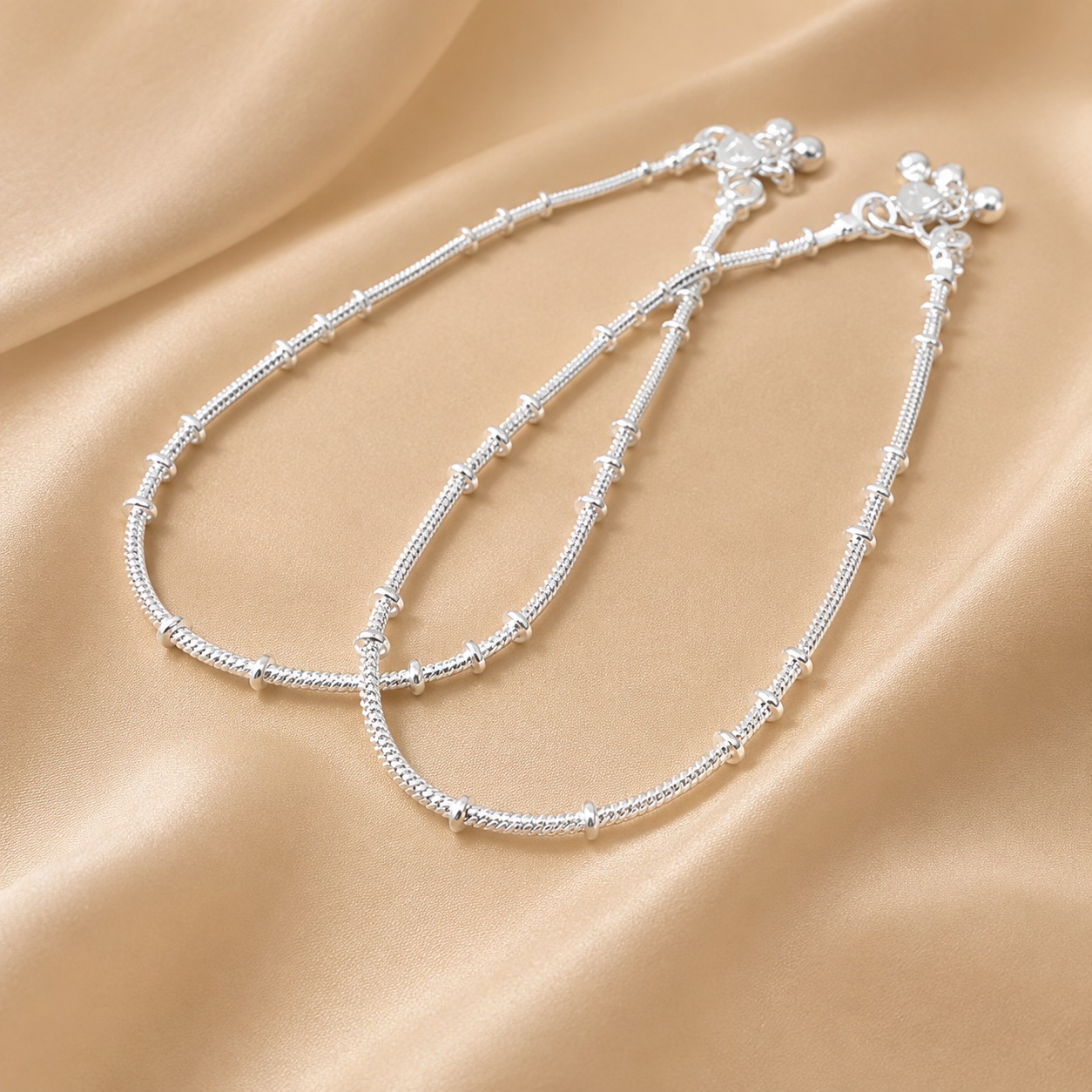 Elegant Silver-Plated Chain Anklet for Women &amp; Girls