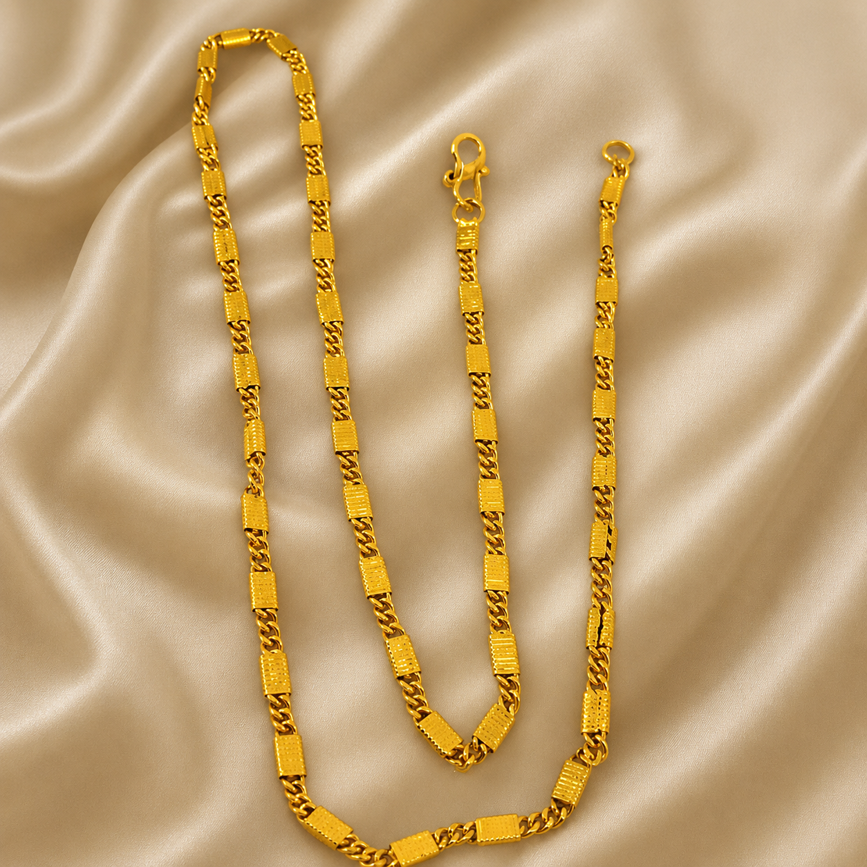 Elegant Micro Gold Plated Fancy Chain for Women &amp; Men | 24 Inch Lightweight Fashion Necklace | Premium Alloy Daily Wear Chain