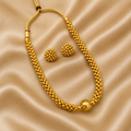 Elegant Gold Plated Beaded Jewellery Set for Women | Adjustable Artificial Necklace &amp; Earrings Set | Traditional Fashion Jewellery