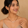 Elegant CZ Floral Mangalsutra for Women | Gold Plated Single Strand Artificial Mangalsutra