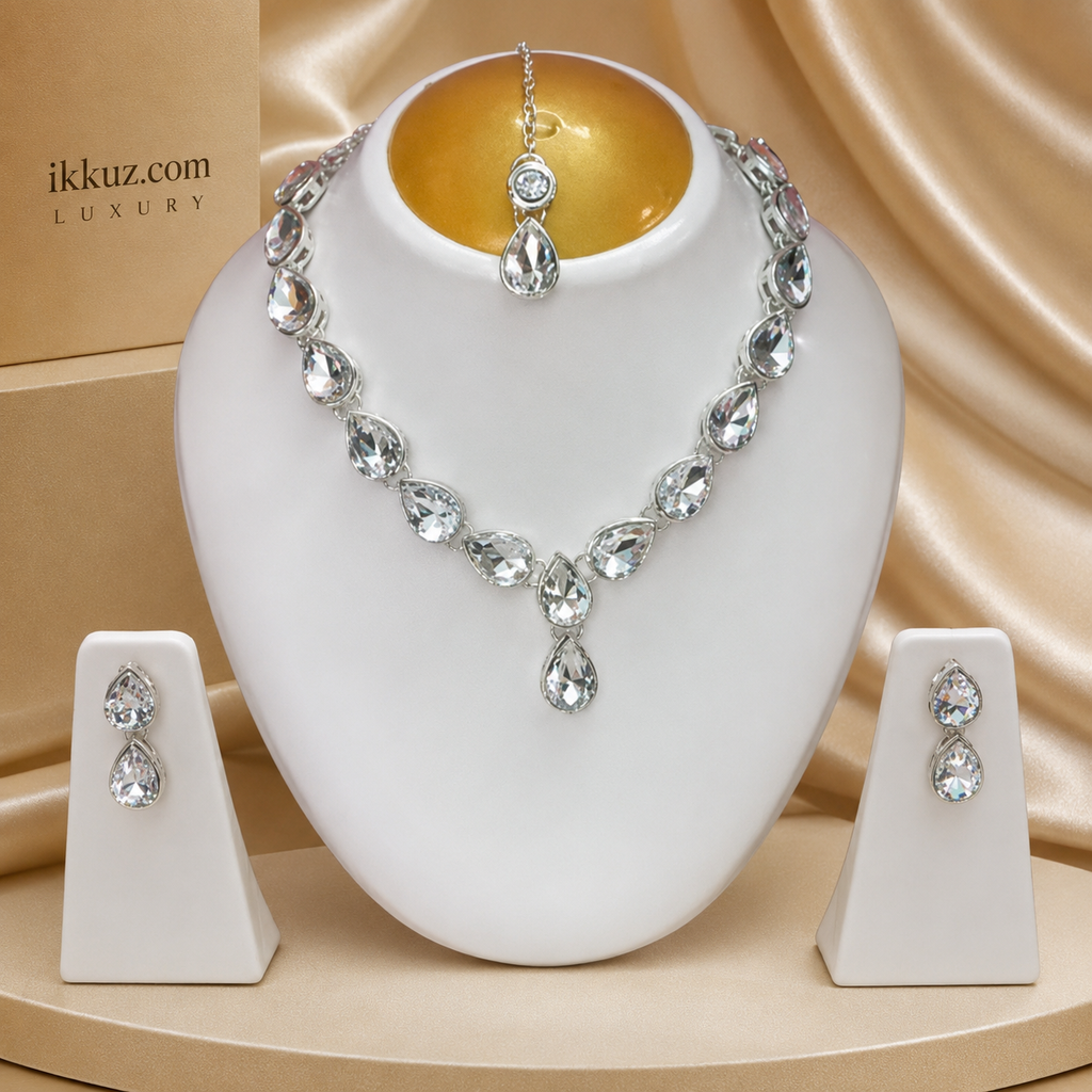 Crystal Dewdrop AD Necklace &amp; Earring Set