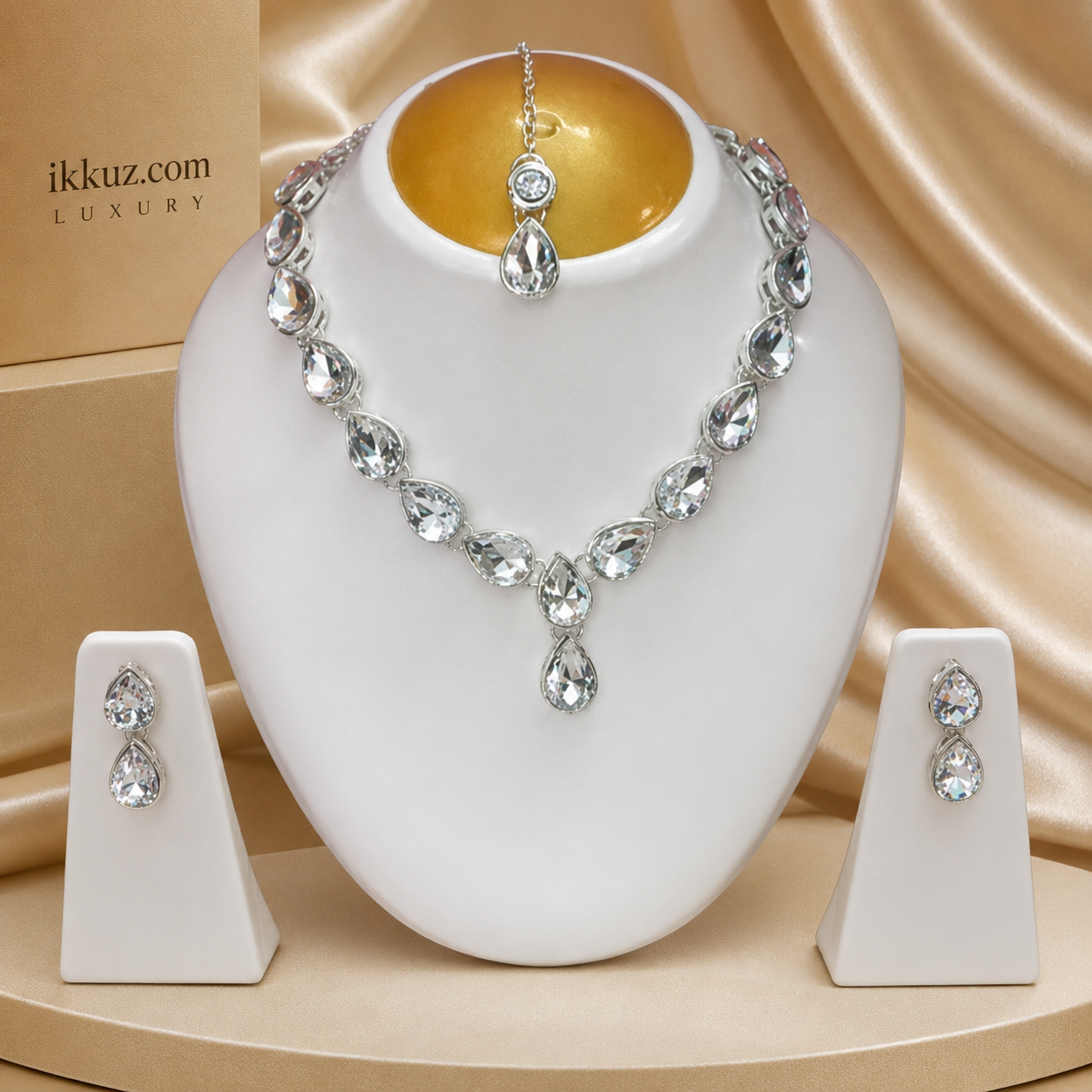 Crystal Dewdrop AD Necklace &amp; Earring Set