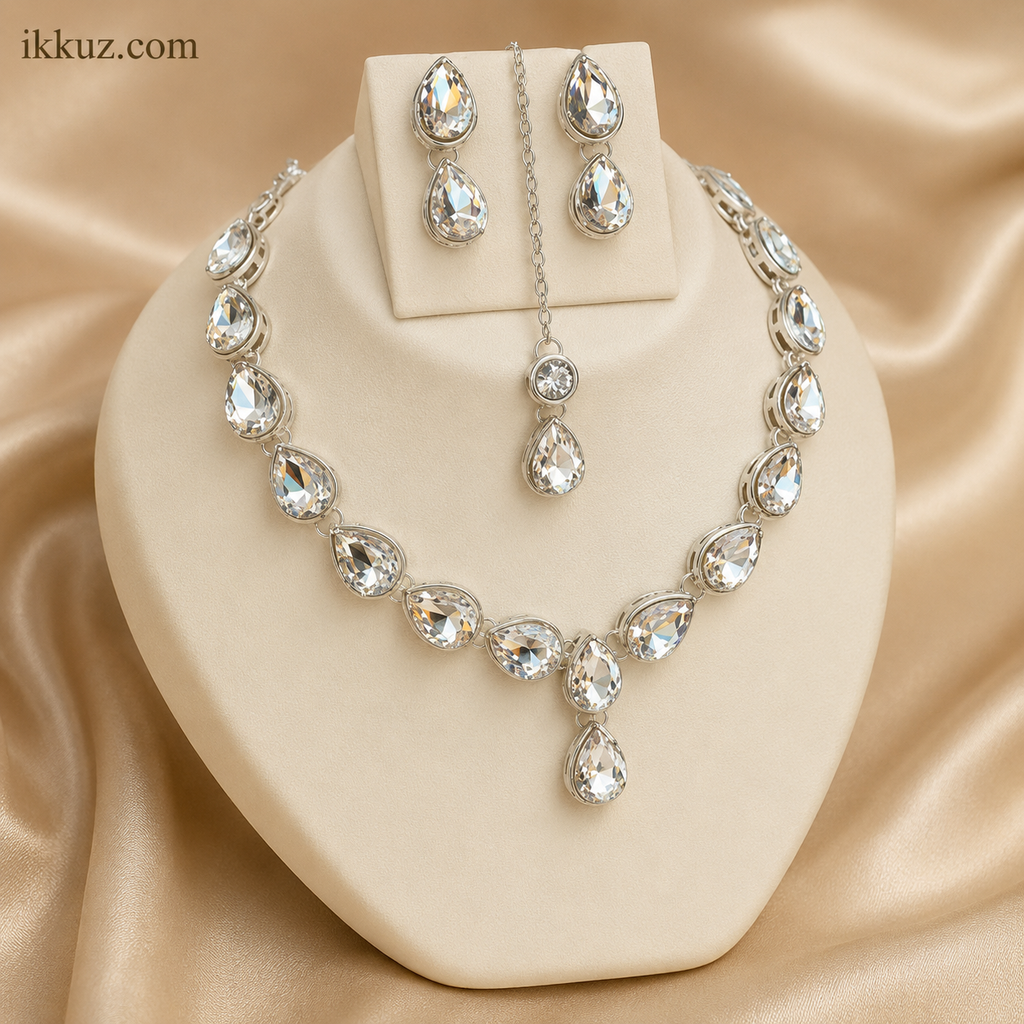 Crystal Dewdrop AD Necklace &amp; Earring Set