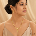 Elegant Gold Plated Floral Jewellery Set for Women & Girls