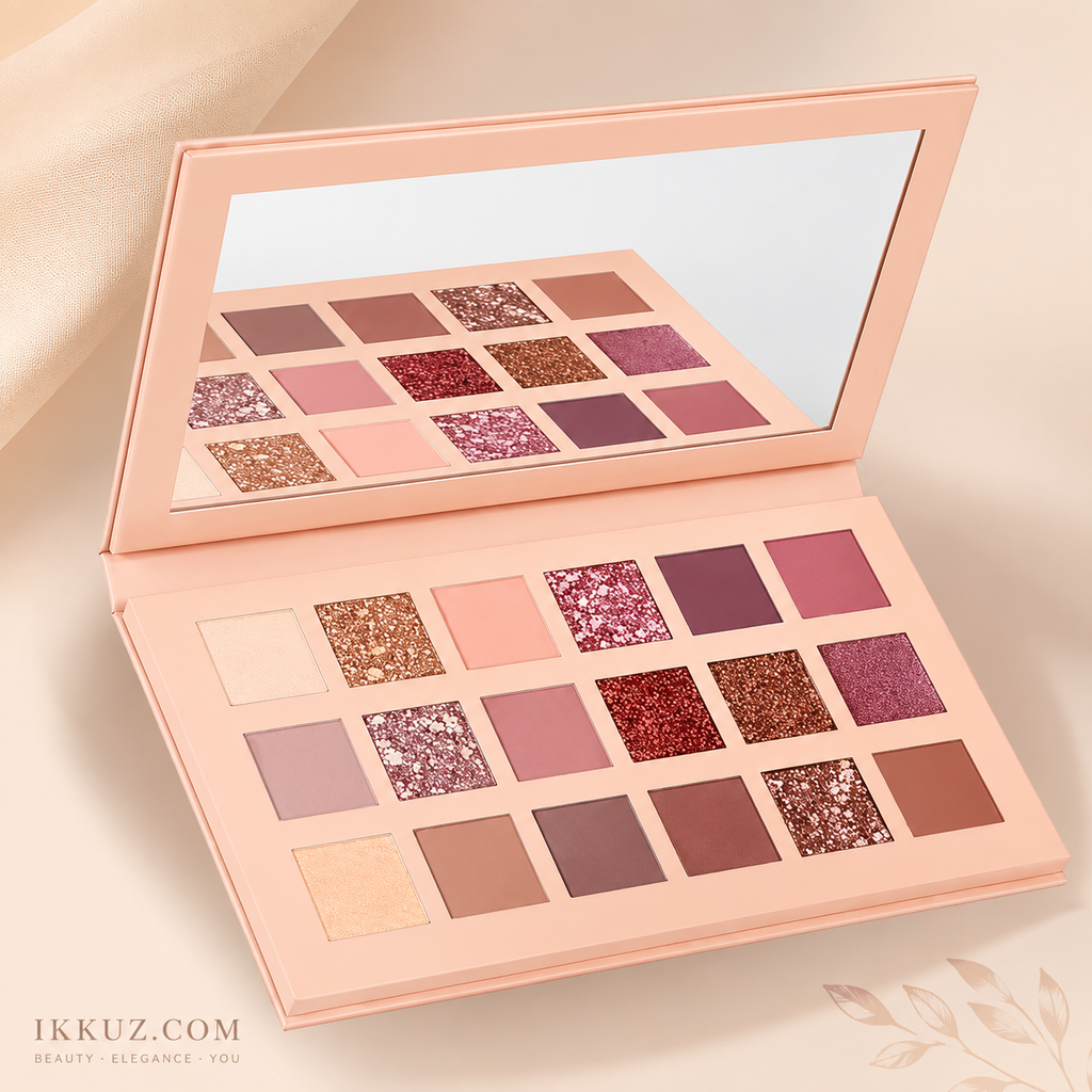 GLAMBLUSH BlushSkin 18 Colors Nude Eyeshadow Palette | Highly Pigmented Matte &amp; Shimmer | Long Lasting Professional Eye Makeup | 18g