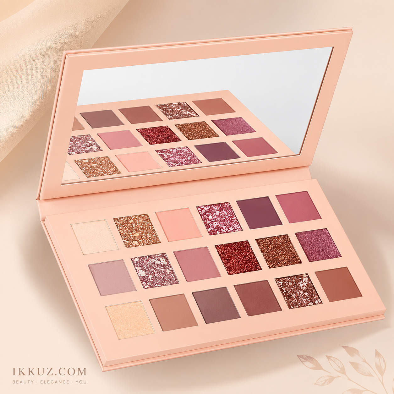 GLAMBLUSH BlushSkin 18 Colors Nude Eyeshadow Palette | Highly Pigmented Matte &amp; Shimmer | Long Lasting Professional Eye Makeup | 18g