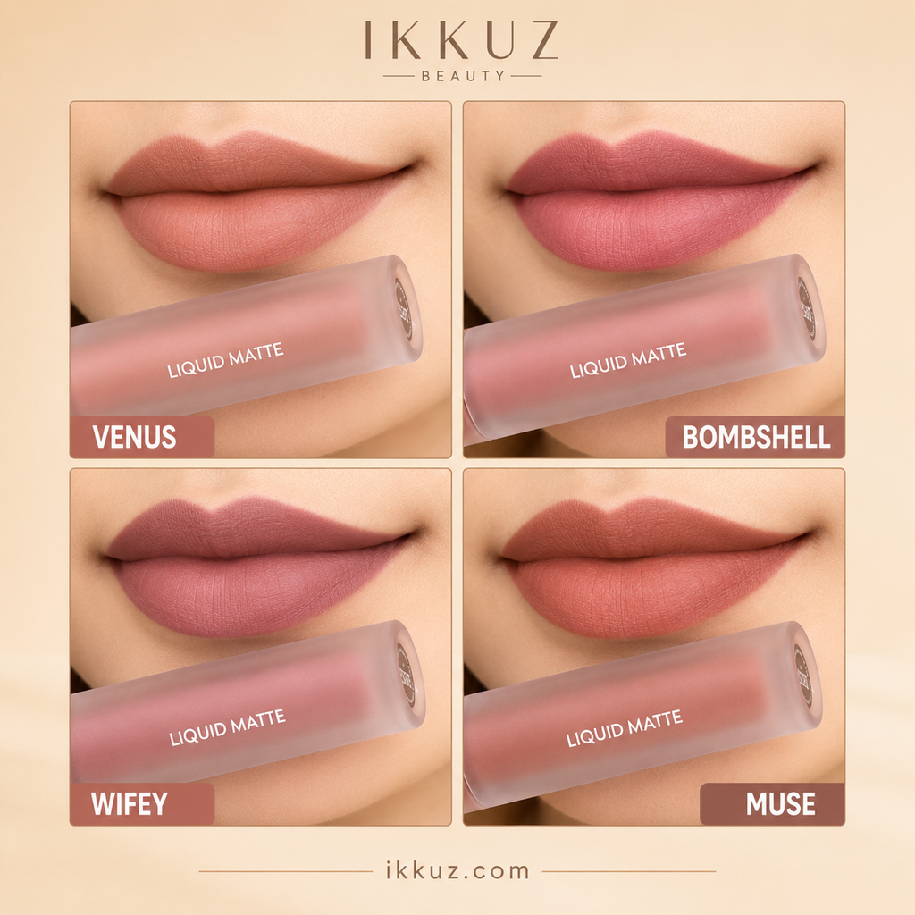 Professional Nude Liquid Matte Lipstick Set – Pack of 4 Mini Lipsticks | Long Lasting, Waterproof, Smudge Proof | Velvet Matte Finish | 20 ml