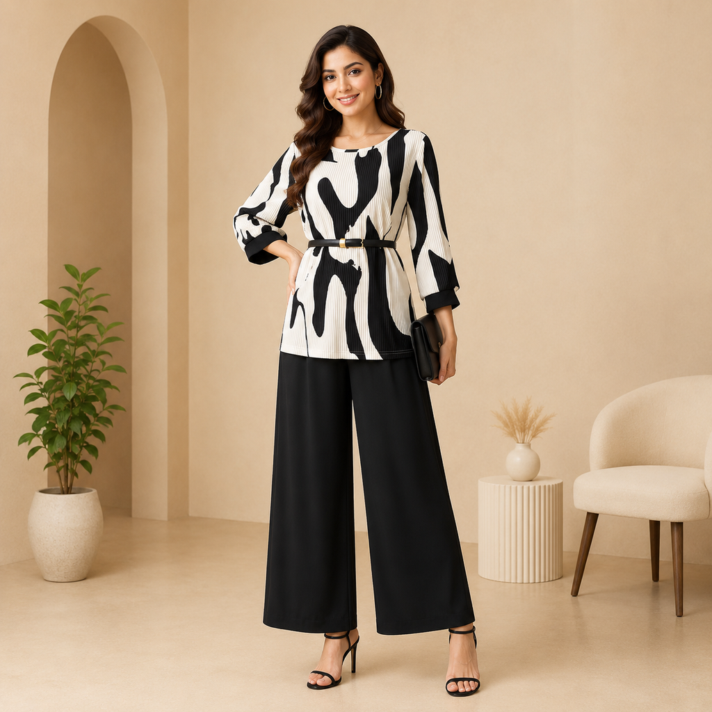 Luxe Monochrome Co-Ord Set for Women