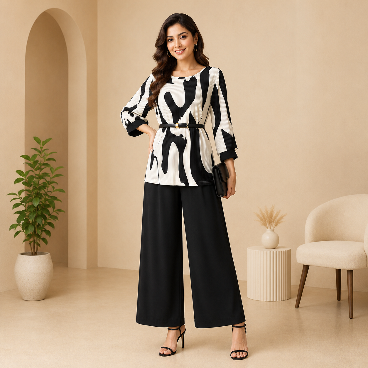 Luxe Monochrome Co-Ord Set for Women