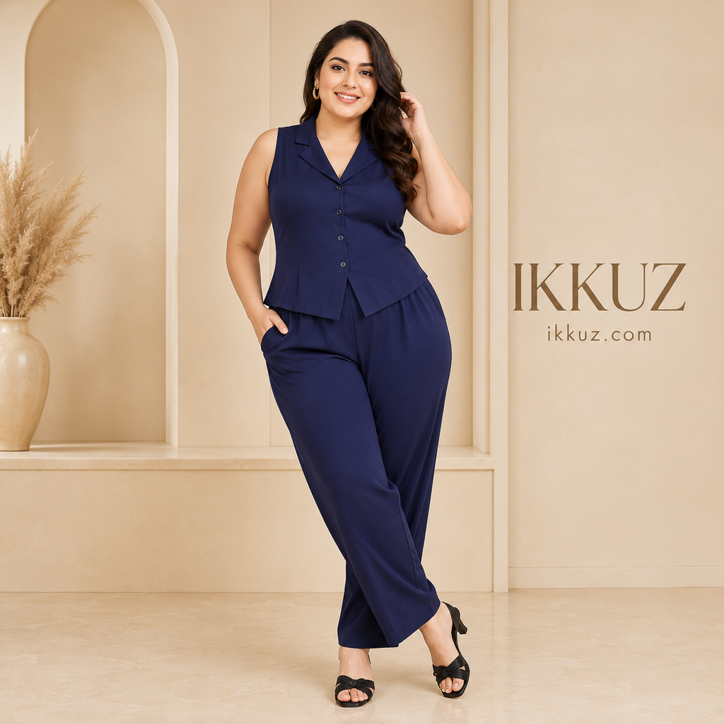LuxeFit Women's Printed Sleeveless Maxi Jumpsuit