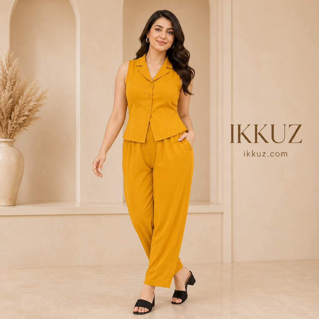 LuxeFit Women's Printed Sleeveless Maxi Jumpsuit
