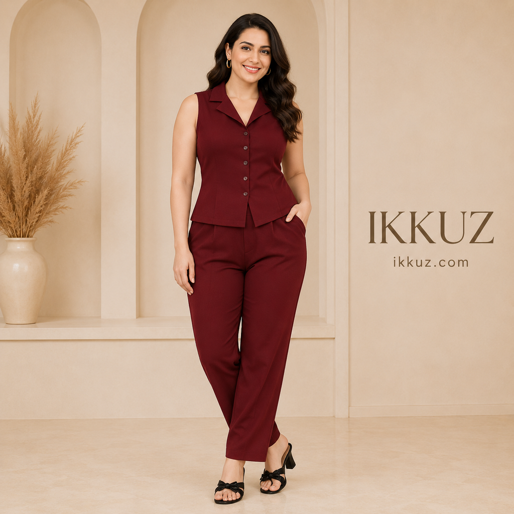 LuxeFit Women's Printed Sleeveless Maxi Jumpsuit
