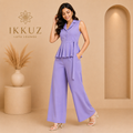 Premium Lavender Sleeveless Peplum Co-Ord Set for Women