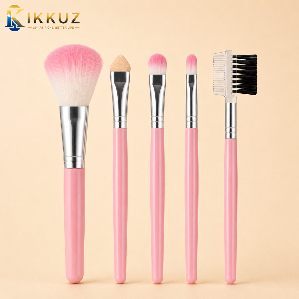 3-in-1 Rose Gold Eyeshadow Makeup Kit – 18 Color Eyeshadow Palette with 5-Piece Makeup Brush Set &amp; Beauty Sponge Puff | Professional Makeup Combo