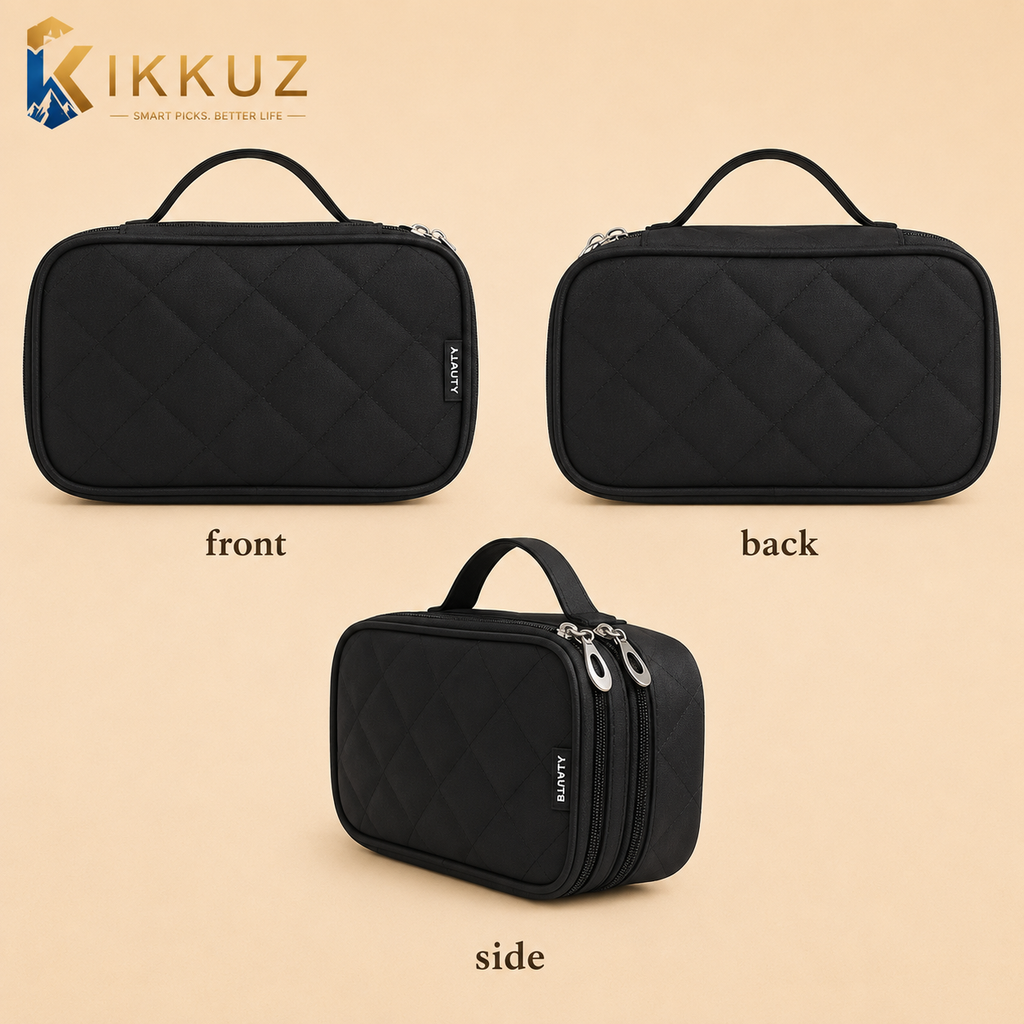 Waterproof Travel Toiletry Bag for Men &amp; Women – Large Capacity Cosmetic Makeup Organizer Case with Multi Compartments | Portable Travel Wash Pouch (Black)